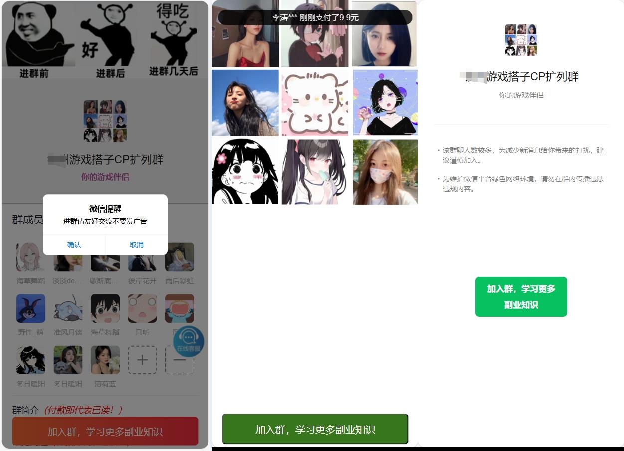4个模板付费进群系统控制端源码-颜夕资源网-第13张图片