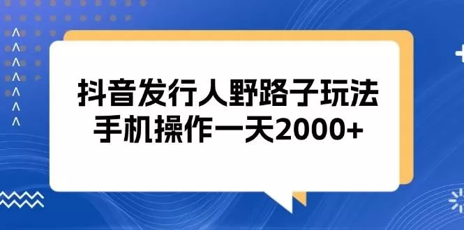 抖音发行人野路子玩法，手机操作一天2000+-颜夕资源网-第14张图片