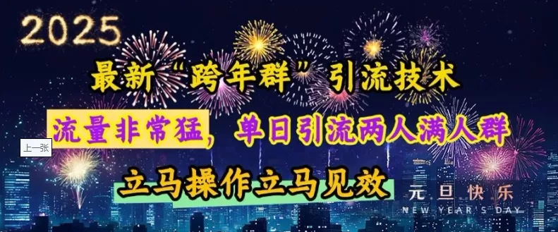 “跨年群”引流，流量非常猛，单日引流两人满人群，立马操作立马见效【揭秘】-颜夕资源网-第14张图片