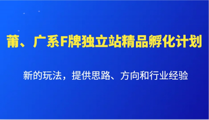 莆、广系F牌独立站精品孵化计划，新的玩法，提供思路、方向和行业经验-颜夕资源网-第14张图片