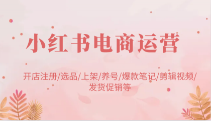 小红书电商经营：开实体店申请注册/选款/发布/起号/爆品手记/视频编辑/安排发货促销等-颜夕资源网-第14张图片