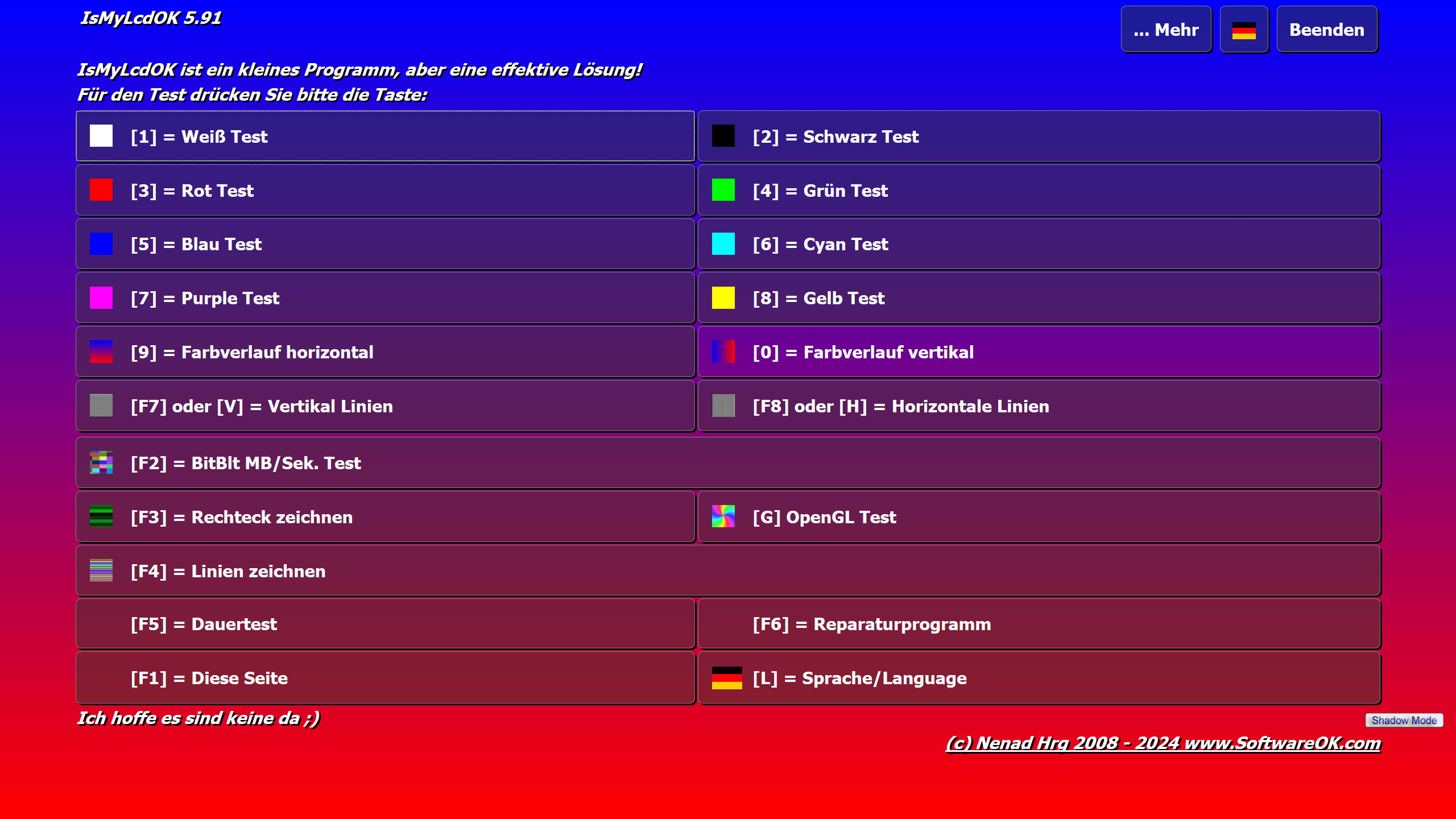 IsMyLcdOK 液晶显示器坏点检测 v5.91 中文绿色版-颜夕资源网-第14张图片
