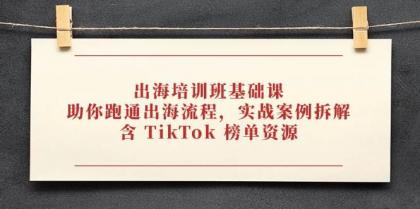 出海培训班基础课，助你跑通出海流程，实战案例拆解，含 TikTok 榜单资源-颜夕资源网-第14张图片