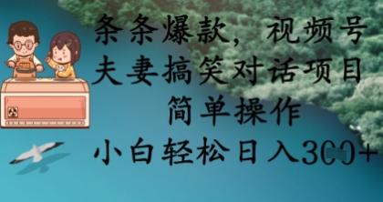 条条爆款，视频号夫妻搞笑对话项目，简单操作，小白轻松日入3张-颜夕资源网-第14张图片