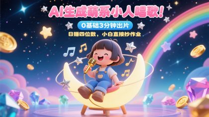 AI生成萌系小人唱歌！0基础3分钟出片，28个作品涨粉9万，日赚四位数，小白直接抄作业-颜夕资源网-第14张图片