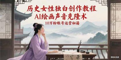 历史女性独白创作教程，AI绘画声音克隆术，10万粉账号运营秘籍-颜夕资源网-第14张图片