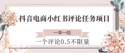 抖音电商小红书评论任务项目，一个评论0.5，一单一结 不限量-颜夕资源网-第14张图片