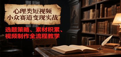 心理类短视频小众赛道变现实战，选题策略、素材积累、视频制作全流程教学-颜夕资源网-第14张图片
