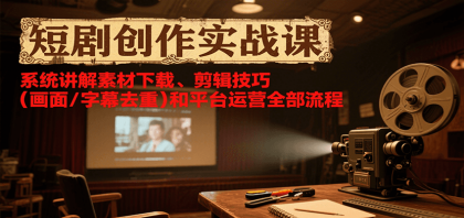 短剧创作实战课，系统讲解素材下载、剪辑技巧（画面/字幕去重）和平台运营全部流程-颜夕资源网-第14张图片