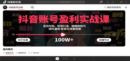 抖音账号盈利实战课，定位对标、标签打造、破播放技巧，讲涨粉变现与场景搭建-颜夕资源网-第14张图片