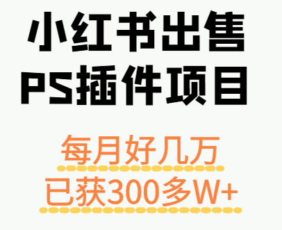小红书出售PS插件项目，每月都收入好几万，长期操作已获利300多W+-颜夕资源网-第14张图片
