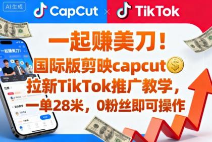 一起賺美刀！国际版剪映capcut拉新TikTok推广教学，一单28米，0粉丝即可操作(附推广入口和教学)-颜夕资源网-第14张图片
