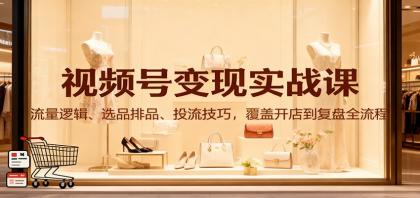 视频号变现实战课：流量逻辑、选品排品、投流技巧，覆盖开店到复盘全流程-颜夕资源网-第14张图片