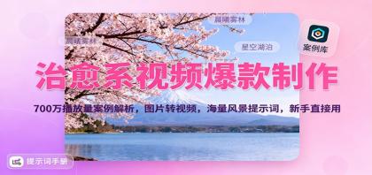 治愈系视频爆款制作，700万播放量案例解析，图片转视频，海量风景提示词，新手直接用-颜夕资源网-第14张图片