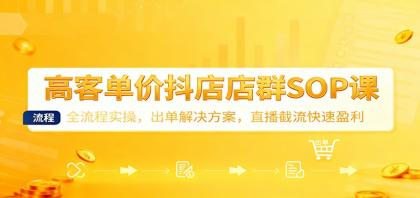 高客单价抖店店群SOP课：全流程实操，出单解决方案，直播截流快速盈利-颜夕资源网-第14张图片
