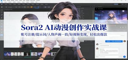 Sora2 AI动漫创作实战课：账号注册/提示词/人物声画一致/短视频变现，轻松出爆款-颜夕资源网-第14张图片