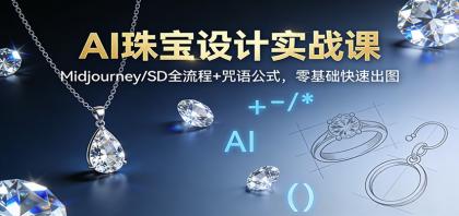 AI珠宝设计实战课：Midjourney/SD全流程+咒语公式，零基础快速出图-颜夕资源网-第14张图片