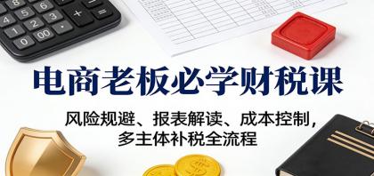 电商老板必学财税课：风险规避、报表解读、成本控制，多主体补税全流程-颜夕资源网-第14张图片