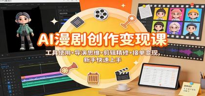 AI漫剧创作变现课：工具使用+导演思维+剪辑精修+接单变现，新手快速上手-颜夕资源网-第14张图片