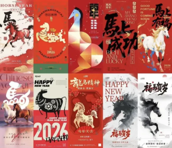 80款2026马年新年海报PSD素材-颜夕资源网-第14张图片