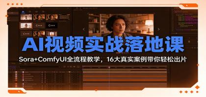 AI视频实战落地课：Sora+ComfyUI全流程教学，16大真实案例带你轻松出片-颜夕资源网-第14张图片