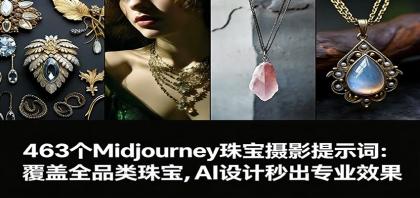 463个Midjourney珠宝摄影提示词：覆盖全品类珠宝，AI设计秒出专业效果-颜夕资源网-第14张图片