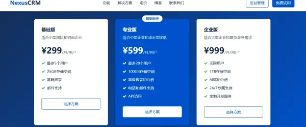 专业的 2B 企业级 CRM 产品宣传网站。网站采用蓝色主题-颜夕资源网-第14张图片