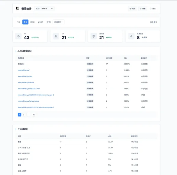 PHP网站统计系统 极简统计 支持宝塔本地部署-颜夕资源网-第14张图片