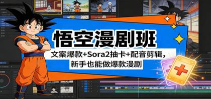 悟空漫剧班：文案爆款+Sora2抽卡+配音剪辑，新手也能做爆款漫剧-颜夕资源网-第14张图片