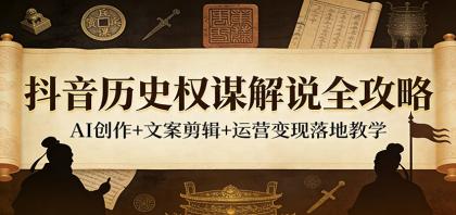 抖音历史权谋解说全攻略：AI创作+文案剪辑+运营变现落地教学-颜夕资源网-第14张图片