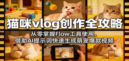 猫咪vlog创作全攻略：从零掌握Flow工具使用，借助AI提示词快速生成萌宠爆款视频-颜夕资源网-第14张图片