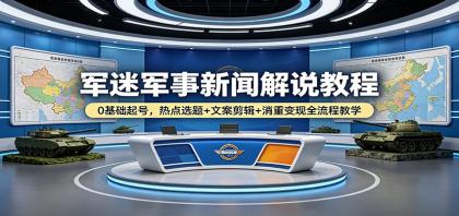 军迷军事新闻解说教程：0基础起号，热点选题+文案剪辑+消重变现全流程教学-颜夕资源网-第14张图片