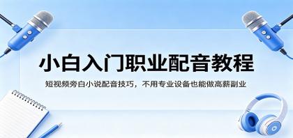 小白入门职业配音教程，短视频旁白小说配音技巧，不用专业设备也能做高薪副业-颜夕资源网-第14张图片