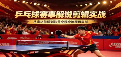 乒乓球赛事解说剪辑实战，从素材剪辑到账号变现全流程可复制-颜夕资源网-第14张图片