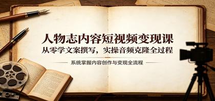 人物志内容短视频变现课：从零学文案撰写，实操音频克隆全过程-颜夕资源网-第18张图片