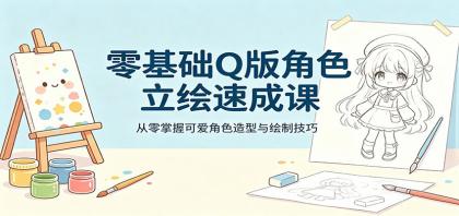零基础Q版角色立绘速成课，从零掌握可爱角色造型与绘制技巧